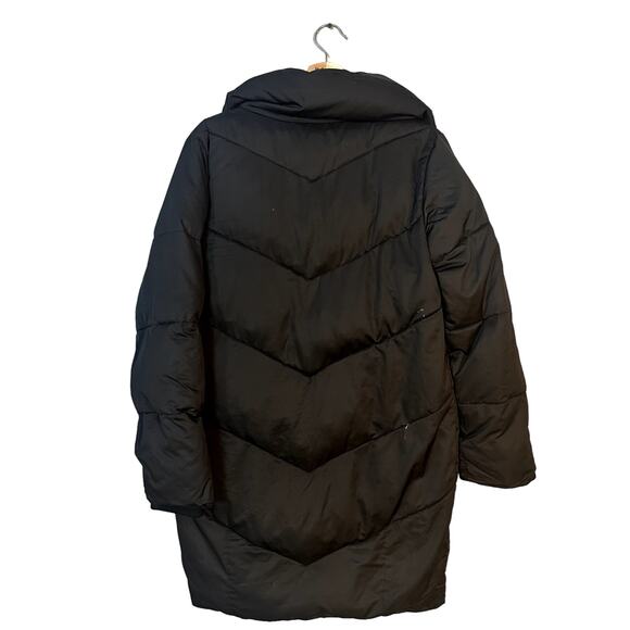Universal Standard x J.Crew Black Winter Parka Chevron Puffer Coat XS (10-12) - Picture 7 of 8